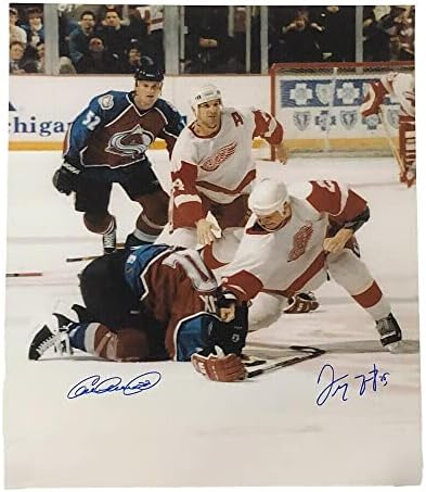 ДАРЪН МАККАРТИ и КЛОД LEMIEUX Подписаха Бойно снимка 16x20 - 79232 - Снимки на НХЛ с автограф