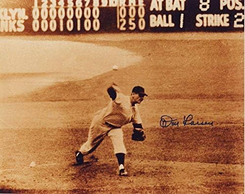 Дон Ларсен Янкис Подписа Световната серия 1956 Без нападател 8x10 Снимка COA 136794 - Снимки на MLB с автограф